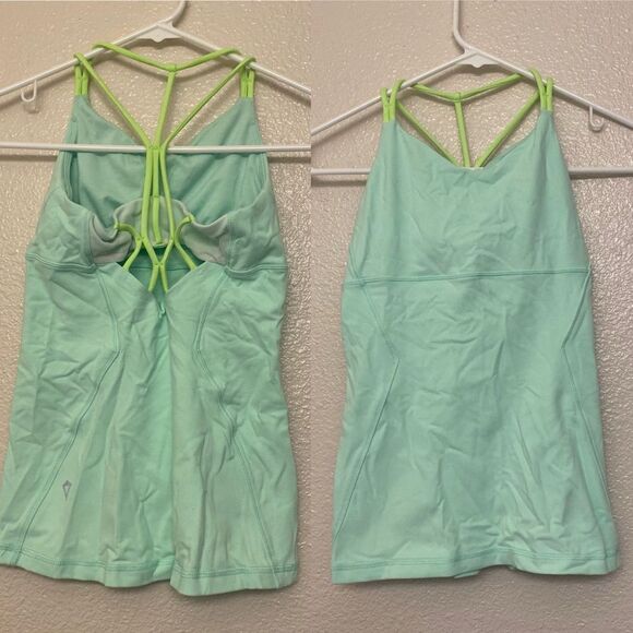 Ivivva Lululemon kids Girl mint green compression Open Warrior Tank top size 10 - Picture 1 of 12
